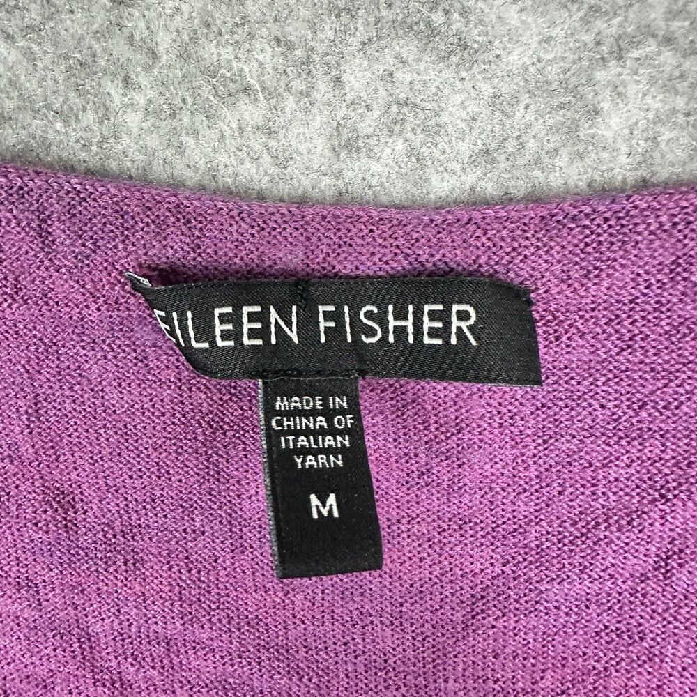 Eileen Fisher Knit Tank Top Women M Purple Merino Wool Italian Yarn Quiet Luxury - Picture 9 of 11